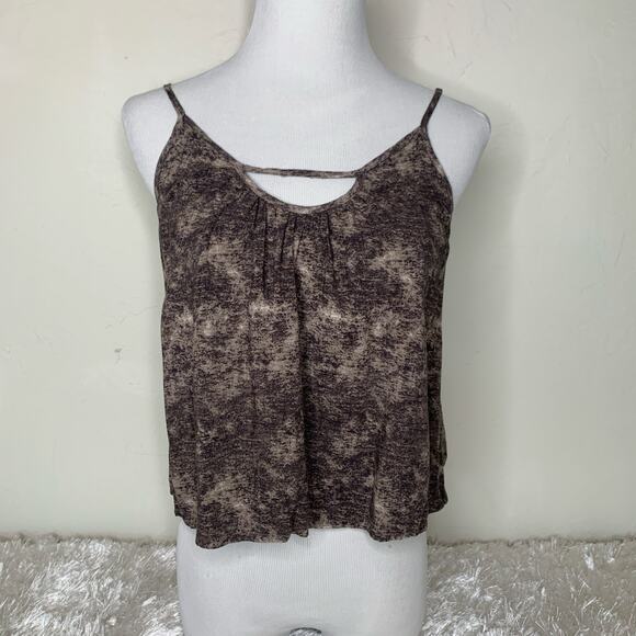 Strappy Brown Flowy Crop Top Cami Small - Picture 1 of 9